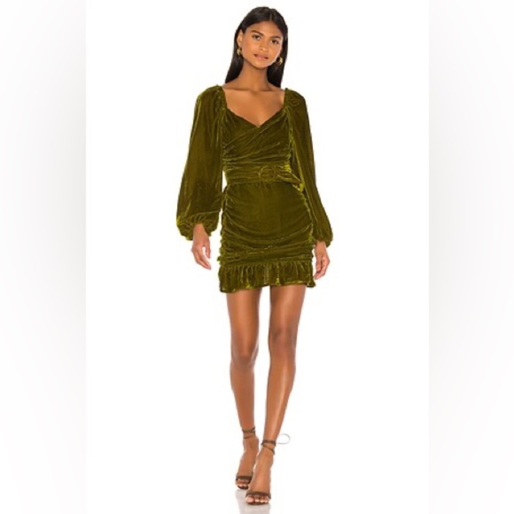 Tularosa Rosa Dress Velvet‎ Green Mini medium